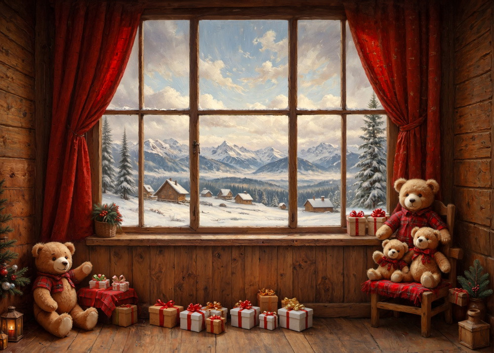 Backdrop "Teddy bears red room"