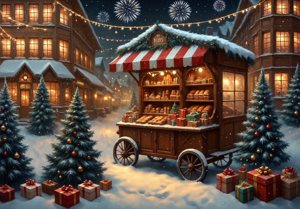 Backdrop "Bakery cart (night)"