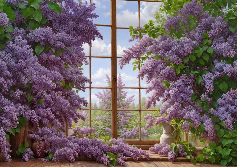 Backdrop "Liliac window"