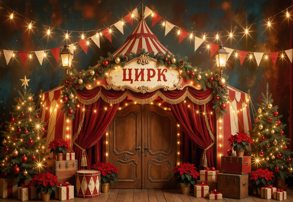 Backdrop "Xmas circus lights" 