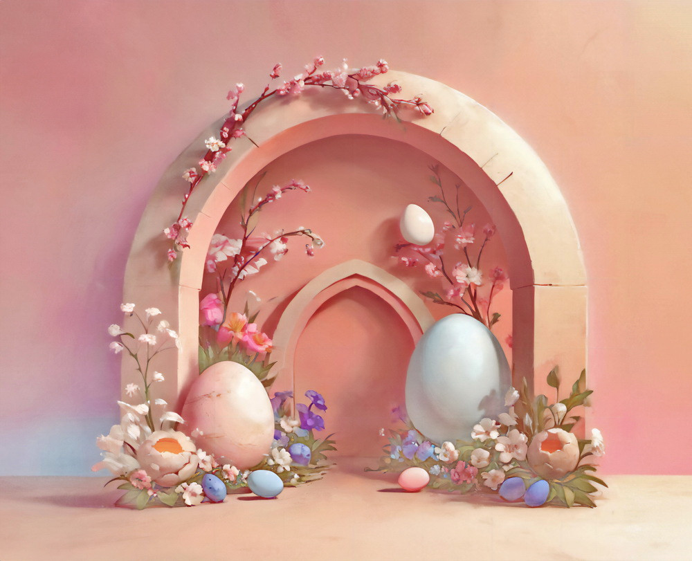 Backdrop "Easter arch pink"