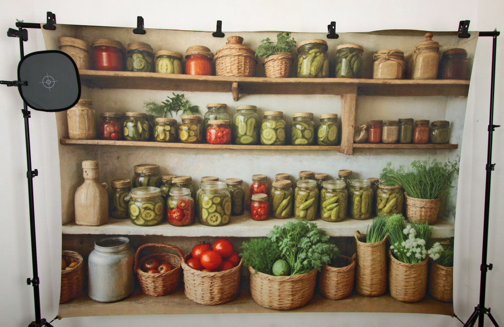 Нейрофотофон "Полки с банками светлые (горизонтальные)"