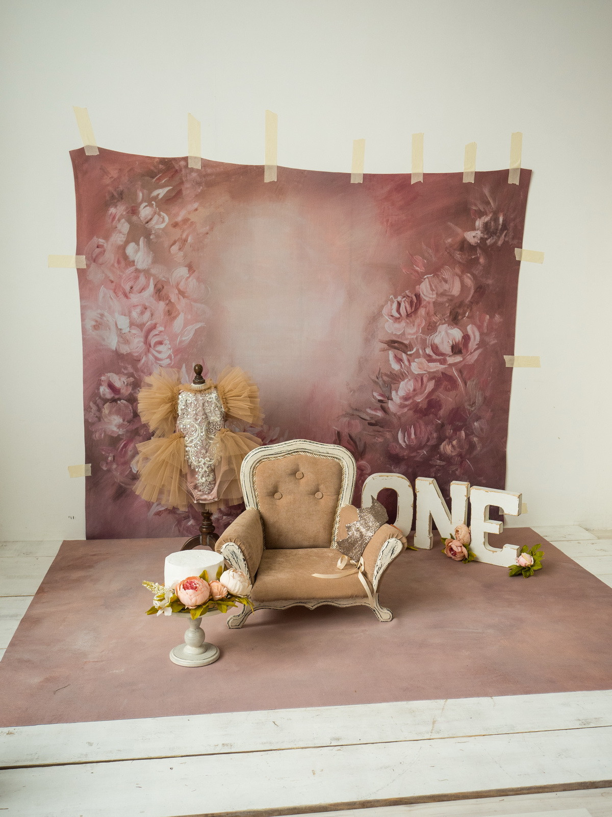 Фотофон двухсторонний "марципан / белая стена"